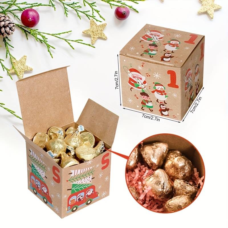 Christmas Advent Calendar Boxes Gifts Candy 24 Days - Temu